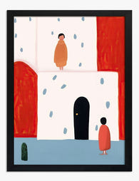 Moroccan Courtyard Charm Art Print - Black