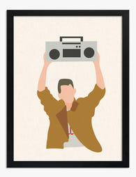 Boombox Moment Retro Vibes Art Print - Black