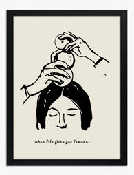 Lemons & Lighthearted Wisdom Art Print - Black