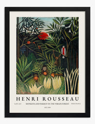 Rousseaus Jungle Harmony Art Print - Black