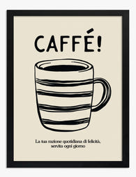 Italian Coffee Quote Art Print Black