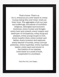 Pale Blue Dot Wisdom Art Print - Black