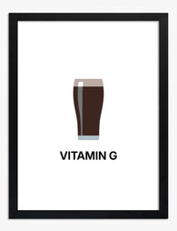 Vitamin G Pint Minimal Art Print - Black