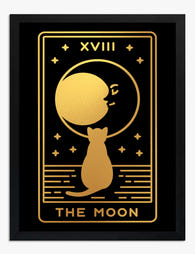 Moon Magic Gold Foil Art Print Black
