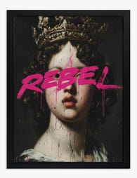 Baroque Rebel Portrait Art Print - Black