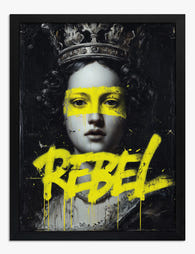 Baroque Rebel Queen Art Print Black