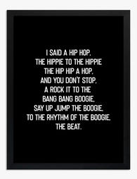 Hip Hop Lyric Vibes Art Print - Black