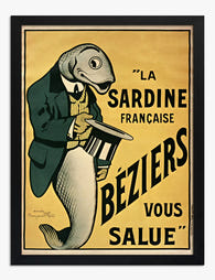 Sardine Gentleman by Rabier Art Print - Black