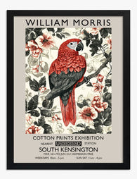 William Morris Parrot Art Print - Black