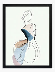 Elegant Minimalist Woman Art Print - Black