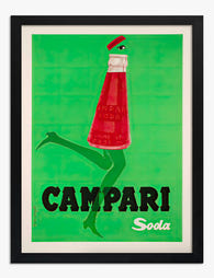Playful Campari Soda Chic Art Print - Black