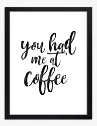 Coffee Love Quote Art Print - Black