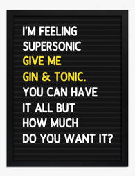 Supersonic Gin & Tonic Art Print - Black
