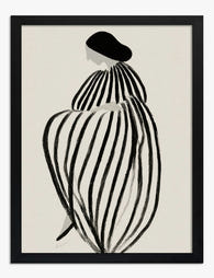 Striped Silhouette Art Print - Black