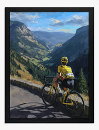 Mountain Ride Perspective Art Print Black