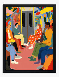 Colorful Commute Vibes Art Print - Black