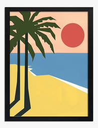 Tropical Escape Art Print - Black