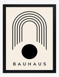 Modern Bauhaus Curve Art Print - Black