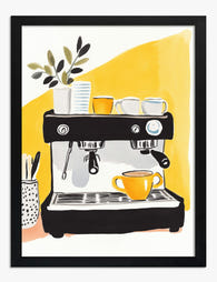 Sunny Espresso Moment Art Print - Black