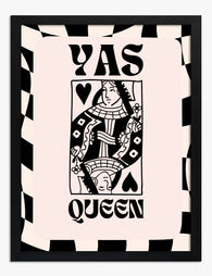 Yas Queen Playing Card Art Print - Black