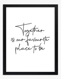 Together Is Home Art Print - Black