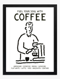 Barista Coffee Ritual Art Print Black