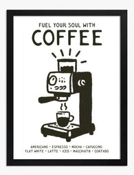 Morning Ritual Coffee Vibes Art Print Black