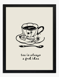 Tea Time Inspiration Art Print - Black