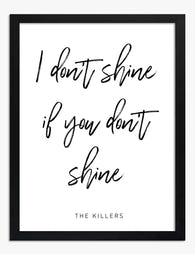 Shine Together Lyrics Art Print - Black