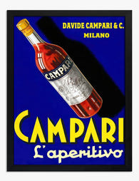 Vintage Campari Aperitivo Art Print - Black