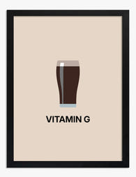 Guinness Glass Minimalist Art Print - Black