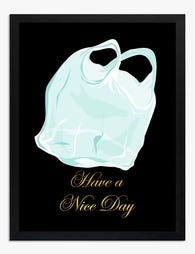 Have a Nice Day Gold Foil Art Print Black