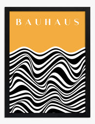 Bauhaus Waves Art Print - Black