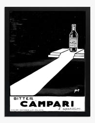 Retro Campari Chic Art Print Black