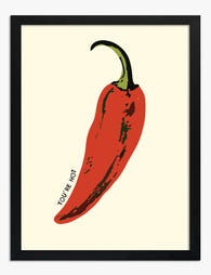 Spicy Statement Pepper Art Print - Black