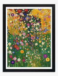 Klimts Wild Garden Art Print Black Frame