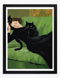 Elegant Repose Art Print Black Frame