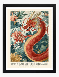 Dragon Zodiac 2024 Art Print Black Frame