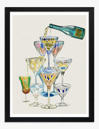 Retro Bar Cheers Art Print Black Frame