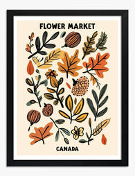 Canadian Floral Market Art Print Black Frame