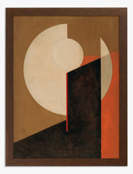 Terracotta Geometry Art Print - Brown