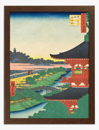 Tranquil Temple by Hiroshige Art Print Brown