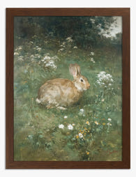 Meadow Bunny Bliss Art Print Brown