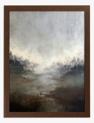 Misty Horizon Art Print - Brown