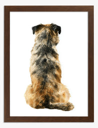 Back View Border Terrier Art Print Brown