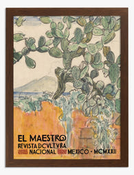 Mexican Cacti Retreat Art Print - Brown