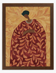 Regal Botanical Muse Art Print - Brown