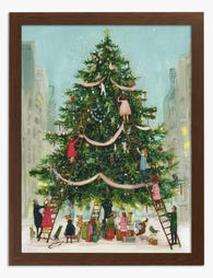 City Holiday Tree Magic Art Print - Brown
