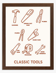 Poster attrezzi da lavoro vintage