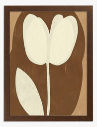 Neutral Tulip Elegance Art Print - Brown